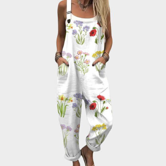 Comfortable Printed Overalls